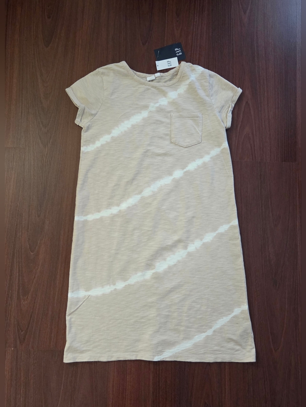 ForeverSoft Beige Tie-Dye Pocket T- Shirt Dress